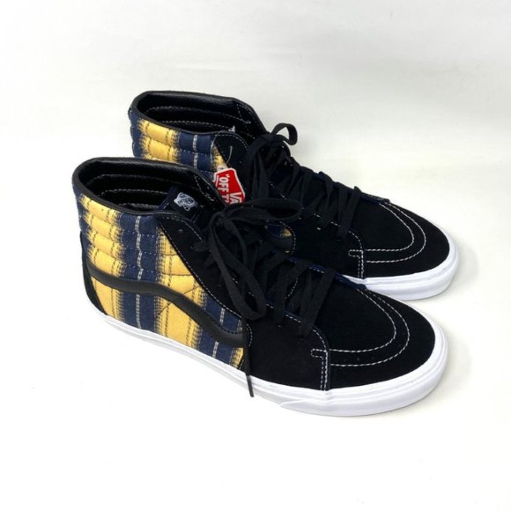 💖MEGA SALE💖VANS SK8-HI Denim Men's Stripes s Black Suede Canvas VN0A4BV6TRM - Picture 5 of 10